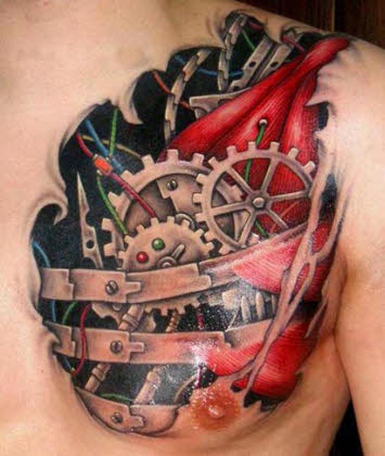 Resultado de imagen de tatuaje biomecanico de corazon
