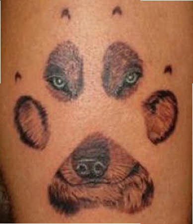 Tatuajes de huellas de animales hombres